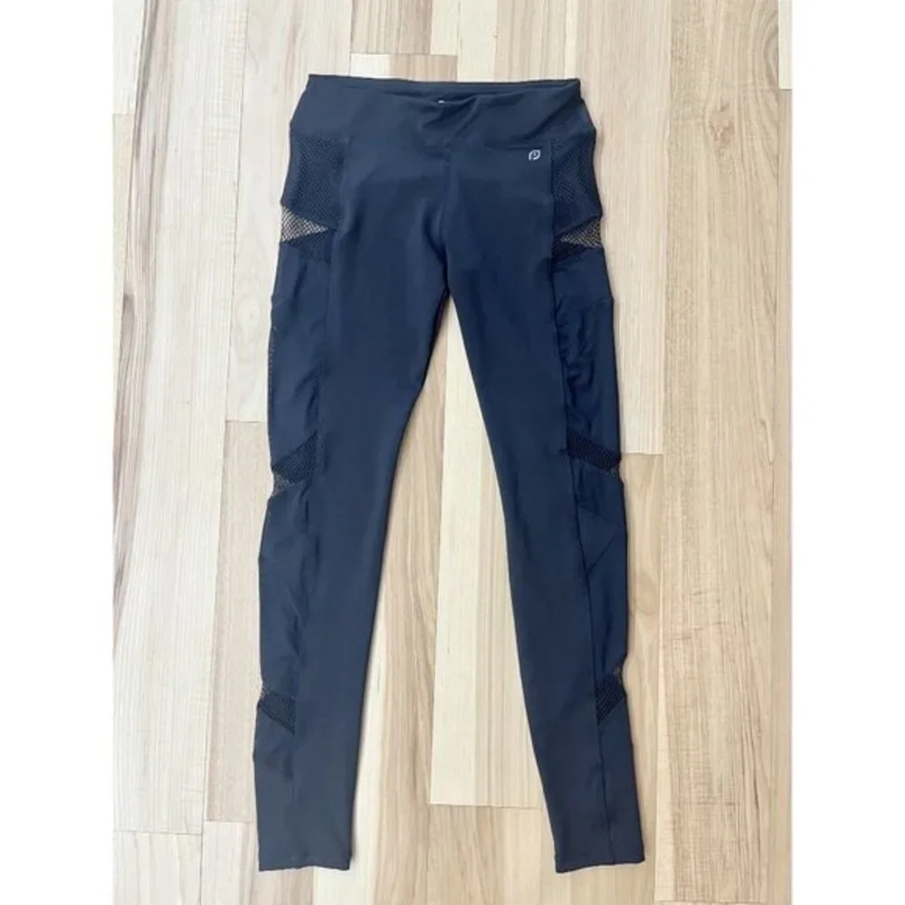 Popular Basics Mesh Inset Performance Leggings S Black